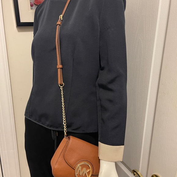 MICHAEL Michael Kors Small Pebbled Leather Crossbody Bag Purse with chain straps - Picture 13 of 14